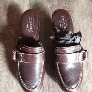 Coach Clogs Mules Leather Brown RAINA 7